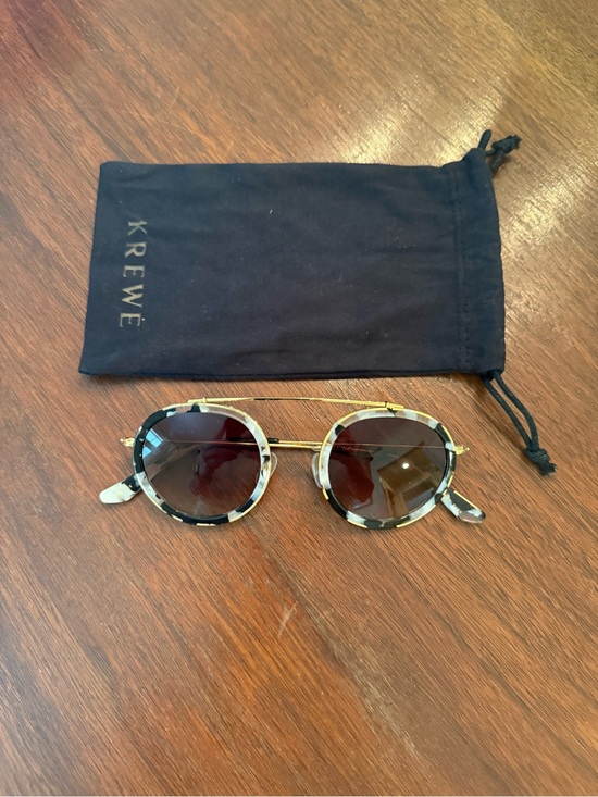 KREWE Accessories - KREWE Round Tortoiseshell Acetate Sunglasses - Gold Frame, Brown Lenses